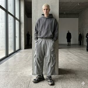 Entire Studios Gray 100% Organic Cotton Cargo Sweatpants  Mens Size Medium